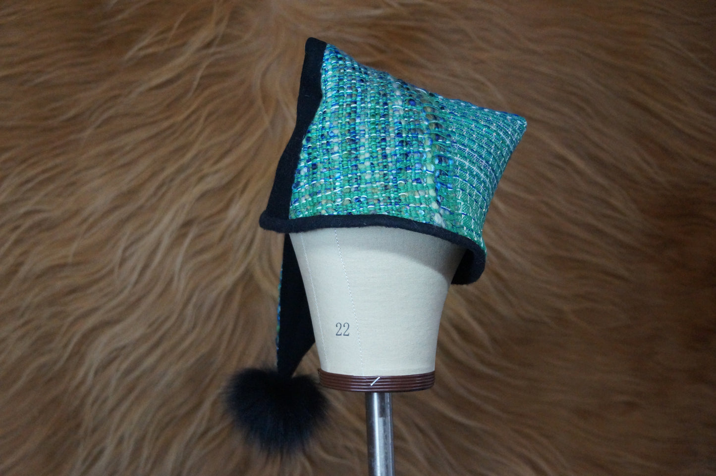 Wool Toque with Weaving