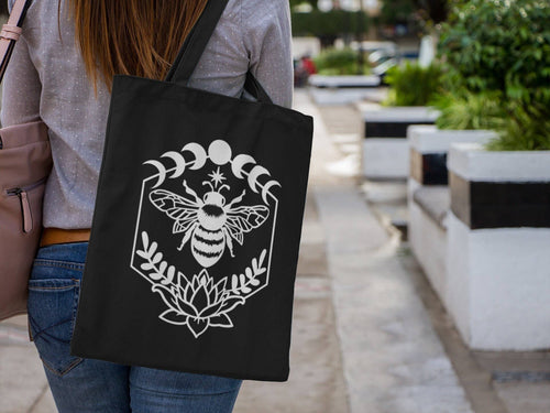 Bee Book Bag, Mystical Moon Book Bag, Kindle Bag
