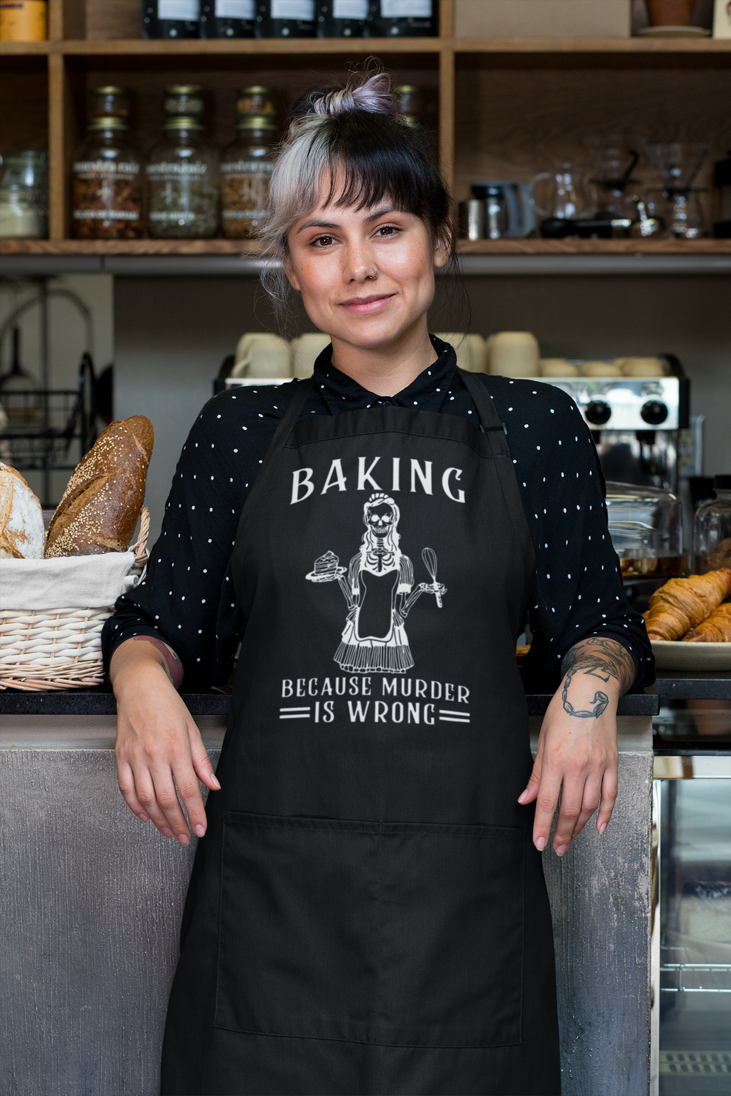 Baking Because Murder Is Wrong, Gothic Kitchen Apron