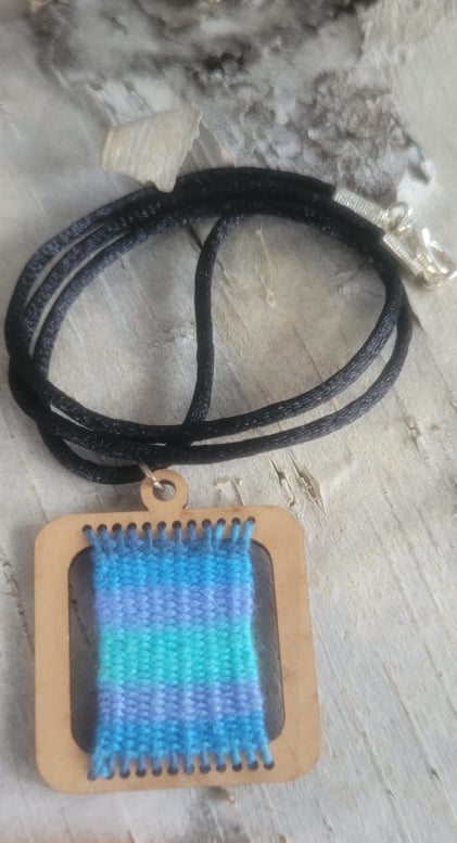 Handwoven wool pendant