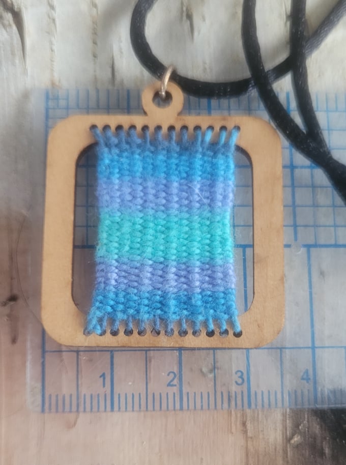Handwoven wool pendant