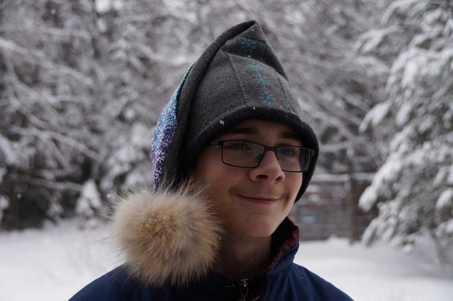 Kids Grey Toque With Weaving