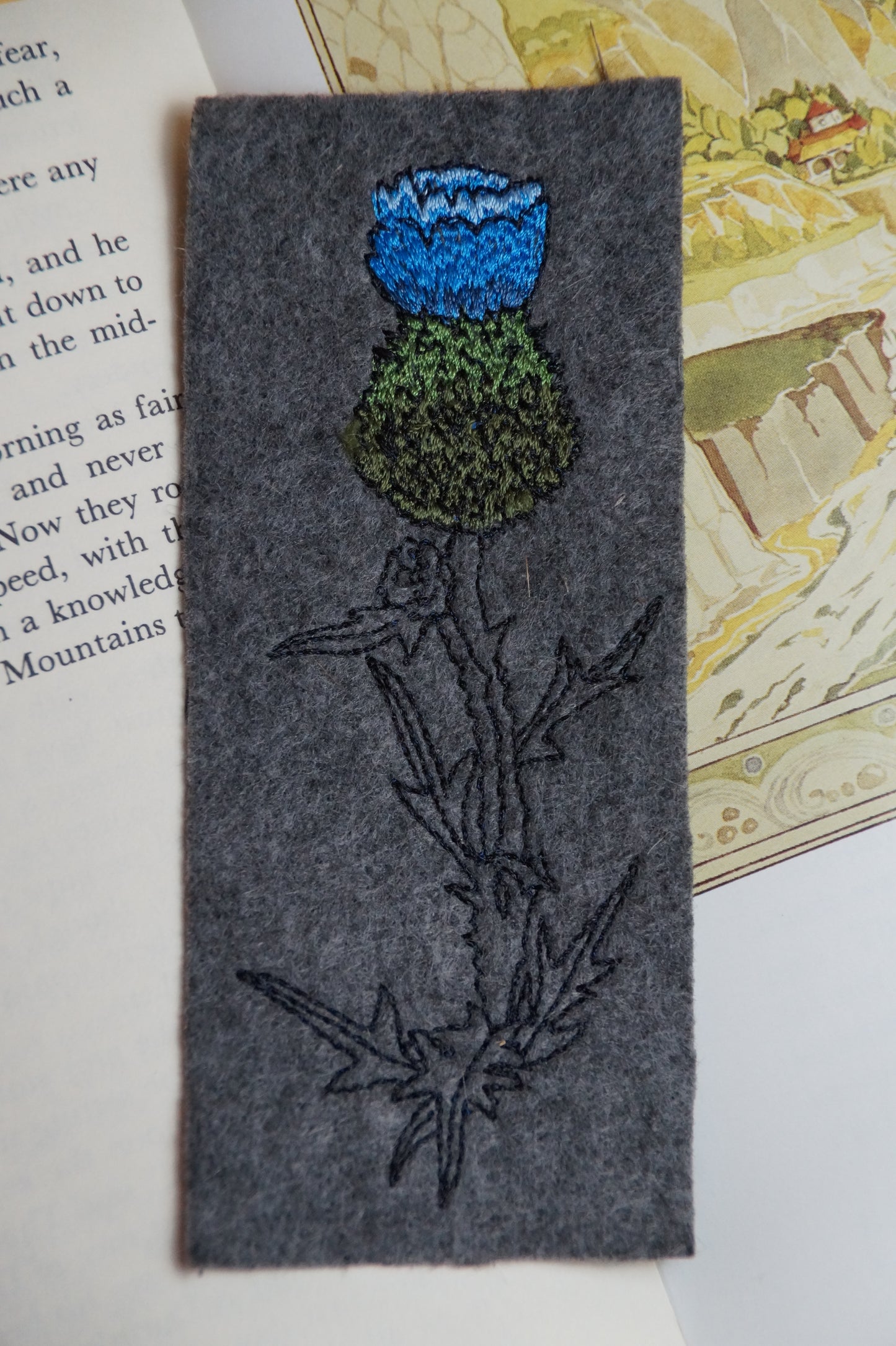 Embroidered Felted Wool Book Marks